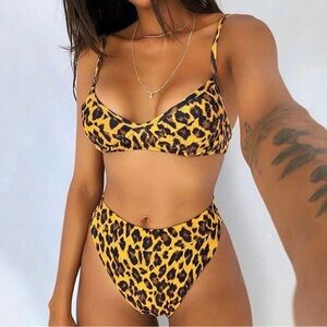 NEW High-Waist Leopard Animal Print Bikini Set